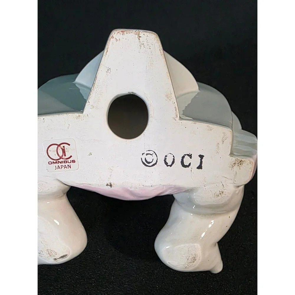 Omnibus OCI Japan Ceramic Baby Picture Frame Pink Diaper Feet Vintage Porcelain
